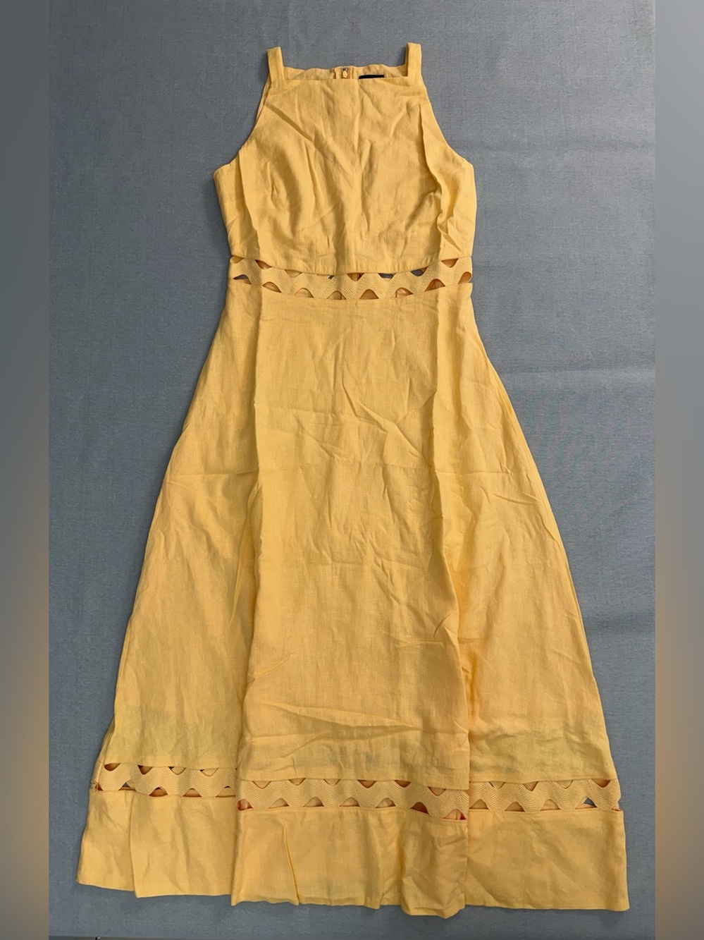 Ann Taylor Orange Solid Square Neck Strappy Sleeveless Cutout Maxi Dress 2